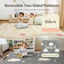 Extra Large Foldable Play Mat, Reversible Baby Play Mat - Rainbow, Cloud & Moon, 71"x59"