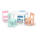 Kids' Table with 4 Chairs - Bianca White/Pastel
