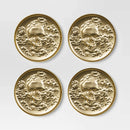 4pk Metal Coasters Gold