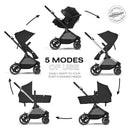 Eos 5-in-1 Travel System Stroller + Lightweight Aton G Infant Car Seat - Moon Black