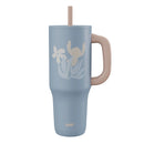 40oz Vacuum Insulated Tumbler with Silicone Straw - Blue