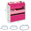 6-Bin Toy Organizer in White/Pink – Fun & Functional Storage Solution