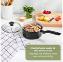 Ceramic Nonstick Sauce Pan with Lid - Black