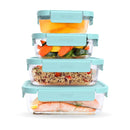 Bentgo Glass Leak-Proof Food Storage Set - 8 Piece, Soft Aqua