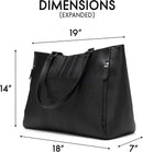 Vegan Leather Weekender Tote Bag - Black