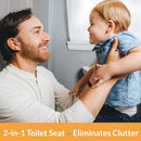 Toilet Seat with Built-In Toddler Potty Training Seat - White