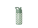 Water Bottle with Straw Lid - Green