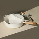 5qt Ceramic Nonstick Saute Pan with Lid - Cream