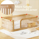 Montessori Twin Floor Bed Twin Size - Natural High Fence