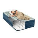 Elevated Pillow Rest Twin Air Mattress - Off-White/Blue