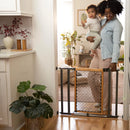 by Ingenuity The Doorway 36S Series Safety Pet and Baby Gate, 28"-36" Wide, 26" Tall, Pressure or Hardware Mounted, Install Wall to Wall in Doorway or Stairway - Oak Wood and Metal Oak Wood & Metal