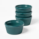 4pc Stoneware Ramekin Set Dark Green - Figmint™
