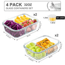 Glass Food Storage Containers - Grey