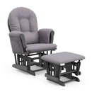 Hoop Glider Nursery Rocking Chair and Ottoman - Gray Frame/Slate Gray Swirl Fabric
