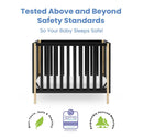 Gio Mini Crib with 2.75" Mattress Included - Ebony/Natural