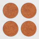 4pk Faux Leather Coasters