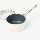 1.5qt Nonstick Ceramic Coated Aluminum Sauce Pan Cream