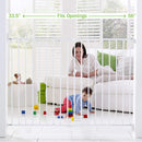 Extra Wide Tall and Wide Metal Baby Gate - White