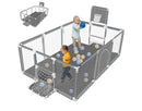 4-Panel Baby Playpen Portable Playard with Basketball Hoop - Gray