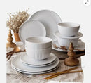 11 PIECE White Porcelain Dinnerware Set, Plates & Bowls