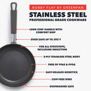 12" Stainless Steel Ceramic Nonstick Fry Pan - Silver