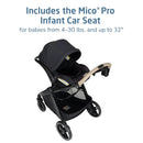 Zelia Pro 5-in-1 Travel System with Mico Pro Infant Car Seat - Caspian Caviar