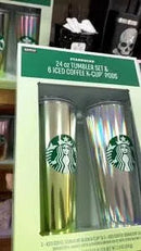 24Oz Starbucks Tumbler Set with Iced Coffee K-Cups - 2-Pack