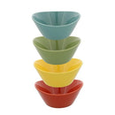 Over and Back- What a Dish Serving Bowls, Set of 4 (Green, Blue, Rust & Yellow)