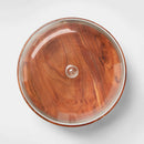 Round Glass & Wood Dessert Stand