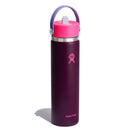 Hydro Flask 24oz Wide Mouth Flex Straw Water Bottle Sugar Plum: BPA-Free, Vacuum-Insulated, Leakproof, Dishwasher-Safe