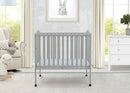Folding Portable Mini Baby Crib with 1.5-inch Mattress - Grey