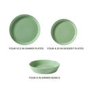 Everyday Faretta Green 12-Piece Fine Ceramic Dinnerware Set