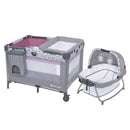 Nursery Den Playard With Rocking Cradle - Daisy Pink