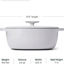 8qt Dutch Oven With Lid - Gray