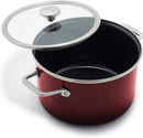 Steel Core Enameled 6-Quart Stockpot With Lid - Chocolate Truffle