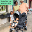 3D Lite Double Convenience Stroller - Black