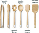 Utensil Set - Natural Wood