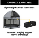 Hexagon Pop Up Playard with Removable Canopy - Gray