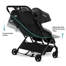 Lithe X2 Lightweight Double Stroller - Black