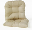 Overstuffed Non-Slip Dining Chair Cushions - Linear Stone Tan