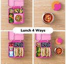 Insulated Bento Lunch Box with Leakproof Thermos - Pink
