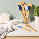 10pc Bamboo Silicone Kitchen Utensil Set Blue - ™
