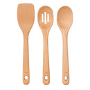 3-Piece Wooden Utensil Set - Turner, Spoon & Slotted Spoon