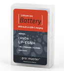 Promaster Li-ion Battery for Canon LP-E6NH with USB-C Charging