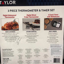 3 Piece Set Digital Waterproof Thermometer & Digital Wired Thermometer