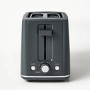 2 Slice Toaster with Thin Chrome Band - Gray