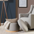 Naka Storage Ottoman with Light Wood Base - Performance Gray