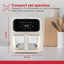 4.2 QT Digital Air Fryer Glass Basket - Off-White