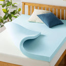4" Gel Memory Foam Mattress Topper Queen - Blue