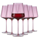 Sidney Red Wine Glasses, Set of 6 - Pink